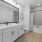Bathroom with black plumbing and hardware fixtures