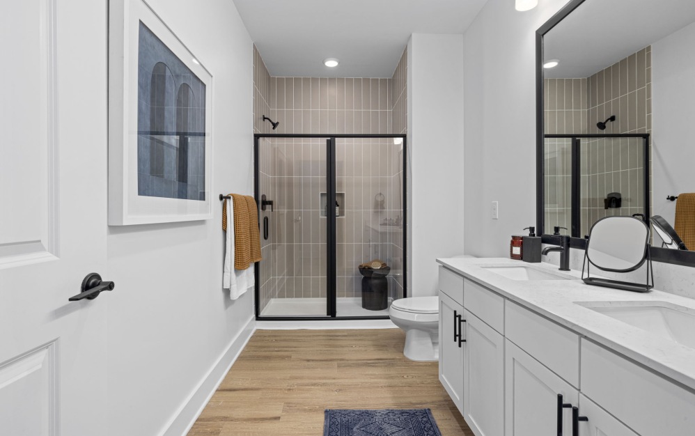 B2 - 2 bedroom floorplan layout with 2 bathrooms and 1266 - 1318 square feet (Spa-Inspired Primary Bathroom)