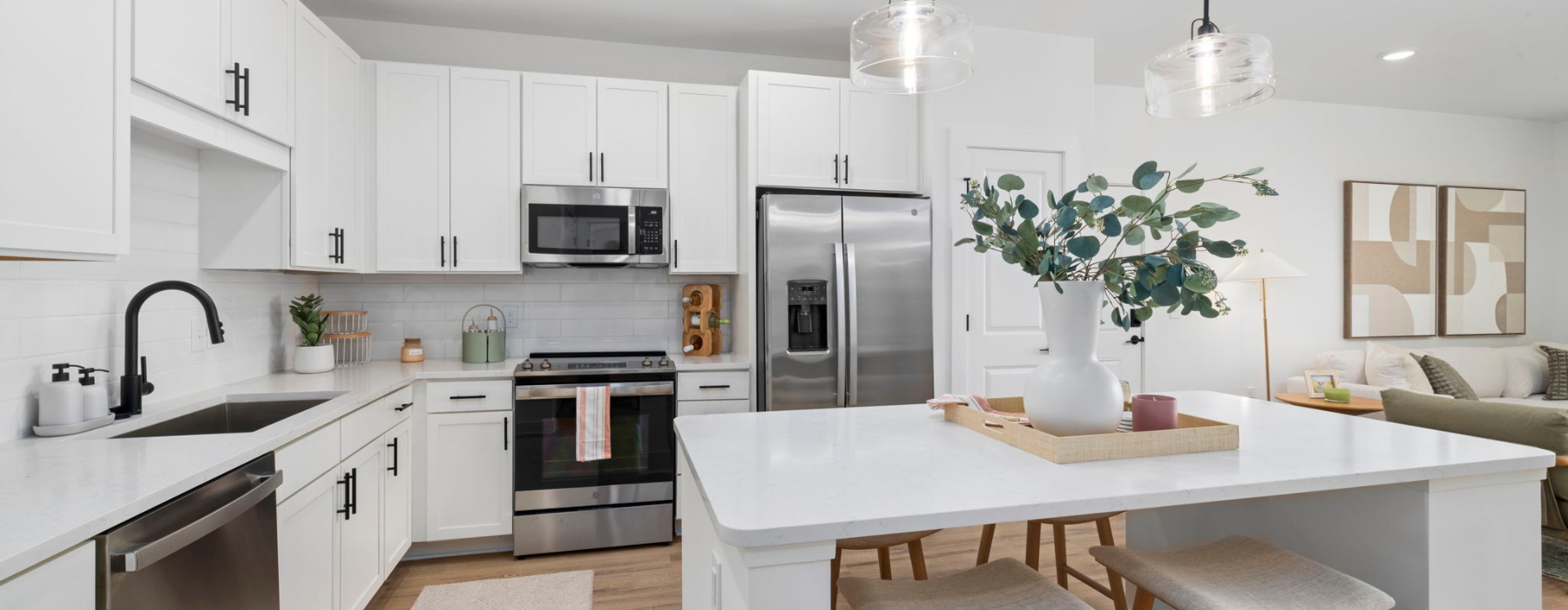 Well-lit kitchen with ample counter space